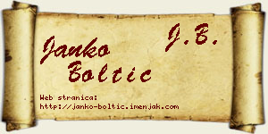 Janko Boltić vizit kartica